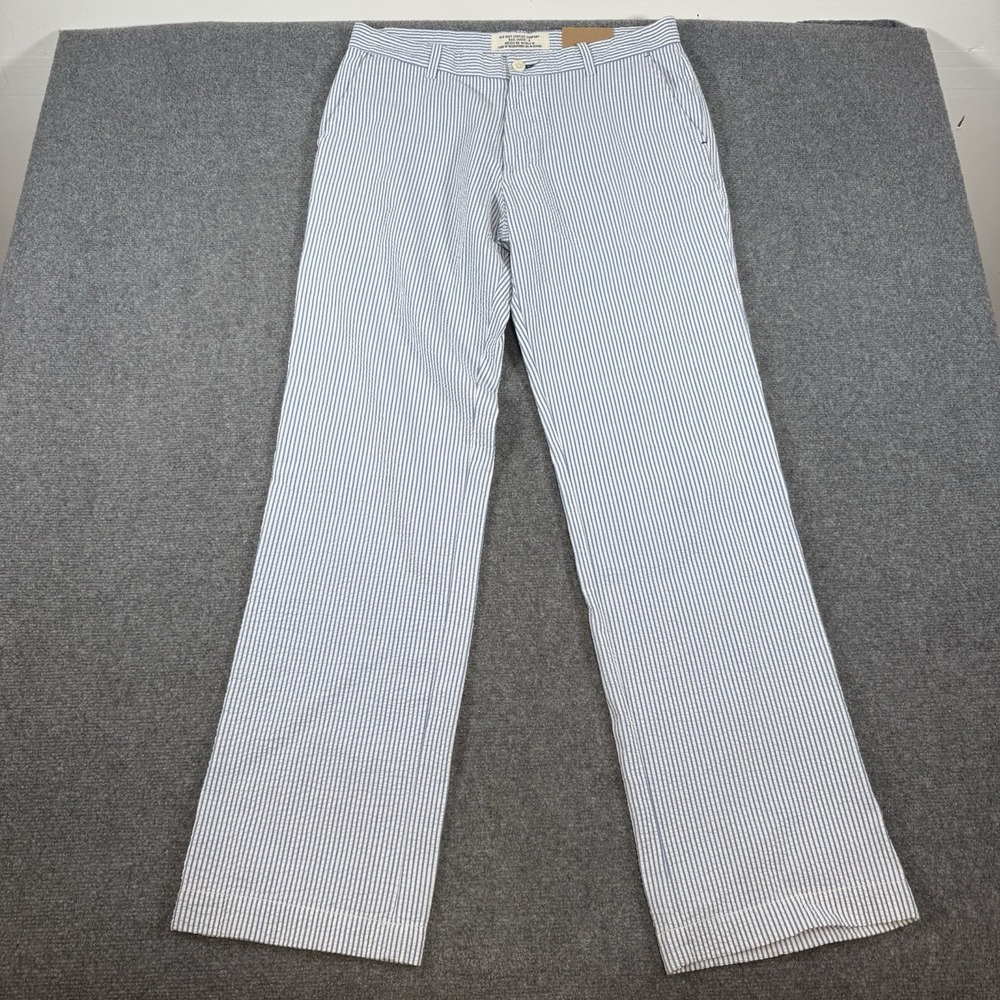 New Vintage Old Navy Pants Mens 33x34‎ Seersucker Surplus Striped Khakis Y2K